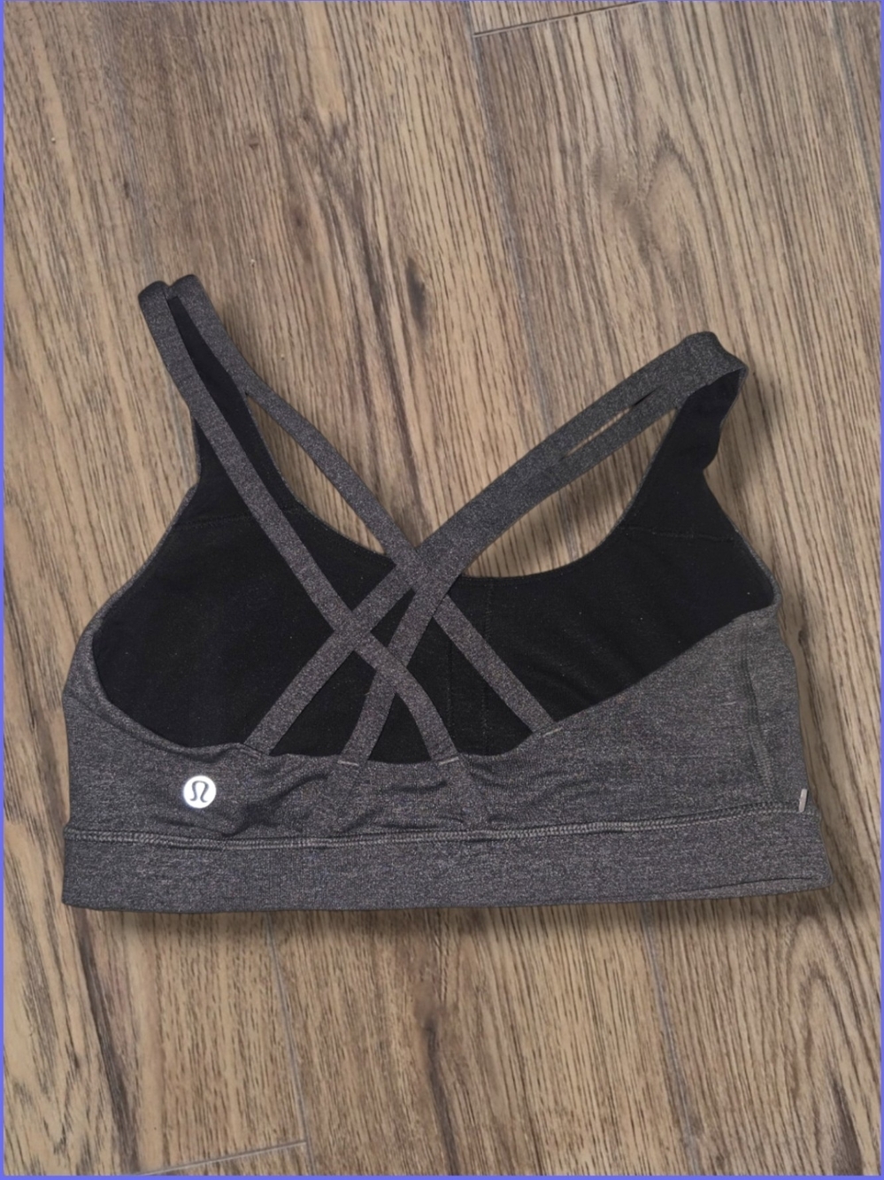 Lululemon Energy Sports Bra Medium Support (Heathered Black / Dark Grey) Size 6